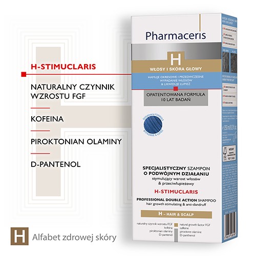 Miniaturka artykułu - #1 PHARMACERIS H STIMUCLARIS Specjalistyczny szampon stymulujący & przeciwłupieżowy, 250 ml