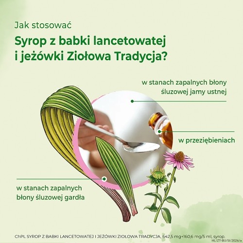 Zdjęcie produktu - 2 Ziołowa Tradycja Syrop z babki lancetowatej i jeż&oacute;wki, 125 g