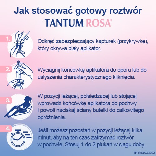Zdjęcie produktu - 3 Tantum Rosa roztw&oacute;r dopochwowy 1mg/ml- 5 butelek x 140ml