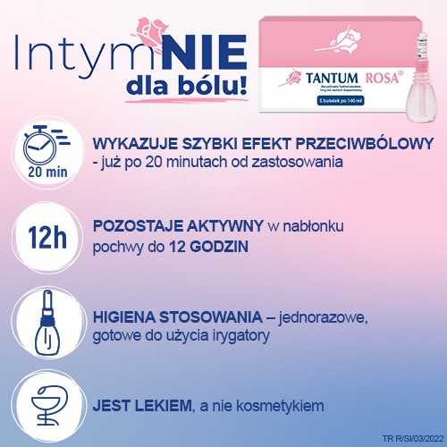 Zdjęcie produktu - 4 Tantum Rosa roztw&oacute;r dopochwowy 1mg/ml- 5 butelek x 140ml