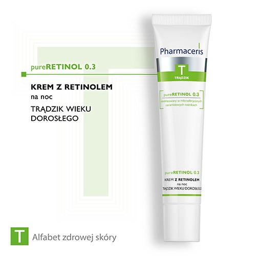 Miniaturka artykułu - #0 PHARMACERIS T PURERETINOL 0.3 Krem na noc, 40 ml 