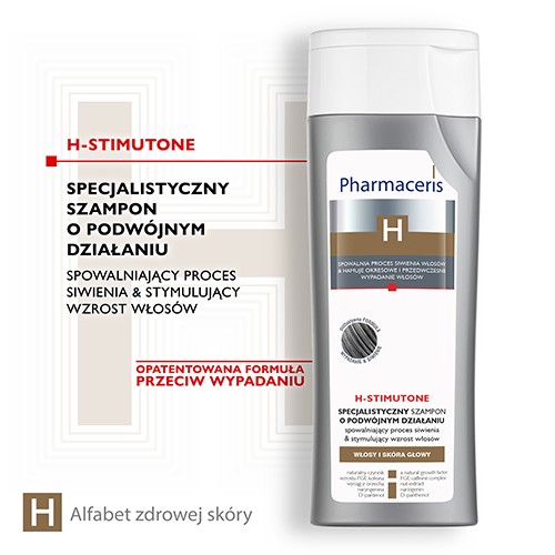 Miniaturka artykułu - #0 PHARMACERIS H STIMUTONE Szampon przeciw siwieniu i wypadaniu włos&oacute;w, 250 ml 