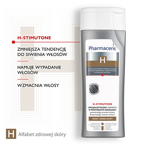 Zdjęcie produktu - 2 PHARMACERIS H STIMUTONE Szampon przeciw siwieniu i wypadaniu włos&oacute;w, 250 ml 