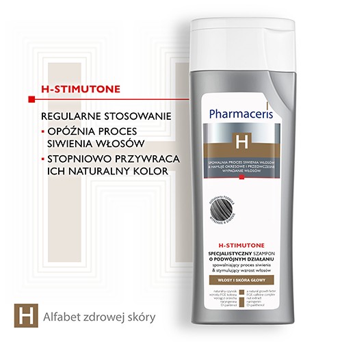 Zdjęcie produktu - 3 PHARMACERIS H STIMUTONE Szampon przeciw siwieniu i wypadaniu włos&oacute;w, 250 ml 