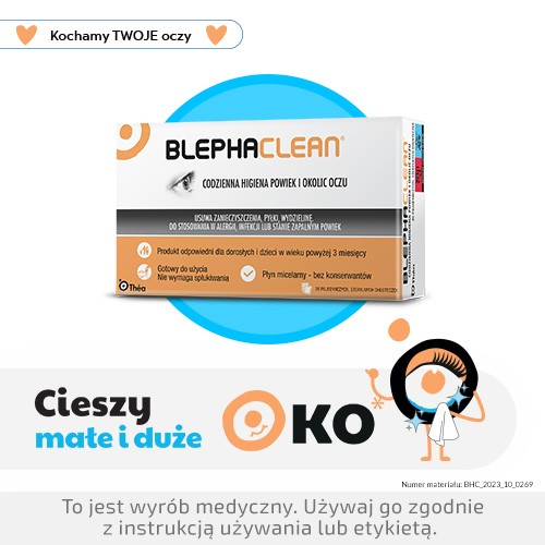 Miniaturka artykułu - #0 Blephaclean Chusteczki do higieny powiek, 20 sztuk