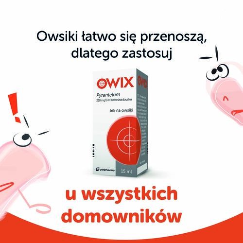 Zdjęcie produktu - 3 Pyrantelum Owix - Lek na owsiki dla dzieci w zawiesinie, 15 ml 