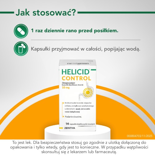 Zdjęcie produktu - 4 Helicid 10 mg - 14 kapsułek - Lek na zgagę