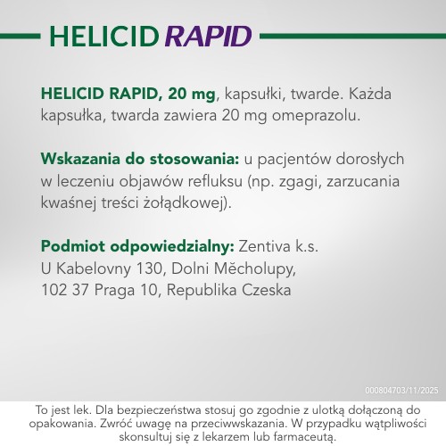 Zdjęcie produktu - 8 Helicid 10 mg - 14 kapsułek - Lek na zgagę