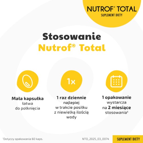 Zdjęcie produktu - 3 Nutrof Total z witaminą D3 - 60 kapsułek 