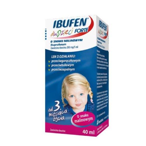 Miniaturka artykułu - #0 Ibufen dla dzieci Forte o smaku malinowym, 40ml
