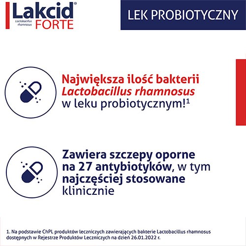 Miniaturka artykułu - #0 Lakcid Forte - 10 kapsułek - lek probiotyczny