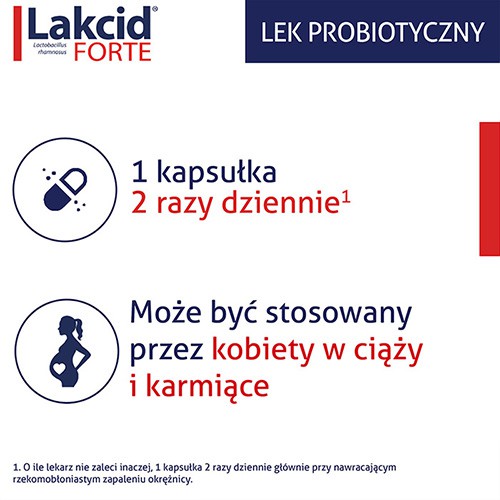Miniaturka artykułu - #1 Lakcid Forte - 10 kapsułek - lek probiotyczny