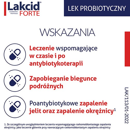Zdjęcie produktu - 2 Lakcid Forte - 10 kapsułek - lek probiotyczny