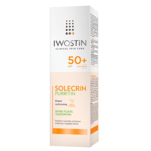 Miniaturka artykułu - #0 Iwostin Solecrin Purritin SPF 50+ Krem ochronny, 50 ml