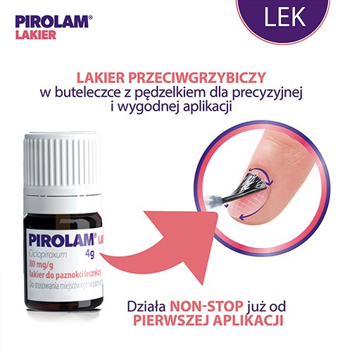 Miniaturka artykułu - #1 Pirolam Leczniczy lakier do paznokci 80mg/g- 4g