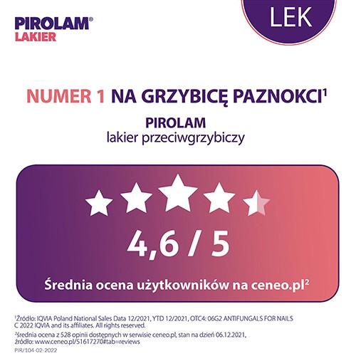 Zdjęcie produktu - 3 Pirolam Leczniczy lakier do paznokci 80mg/g- 4g