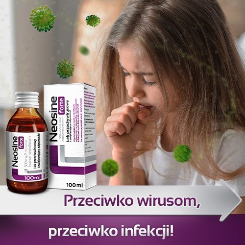 Zdjęcie produktu - 3 Neosine Forte syrop 500 mg / 5 ml, 100 ml - Lek przeciwwirusowy i zwiększający odporność