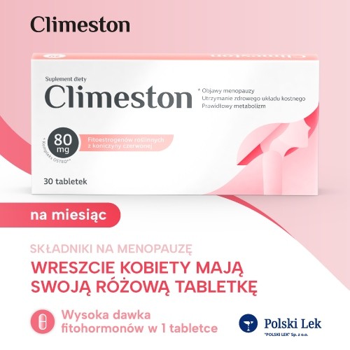 Miniaturka artykułu - #0 Climeston- wspomaga zdrowie kobiet w okresie menopauzy, 30 tabl.