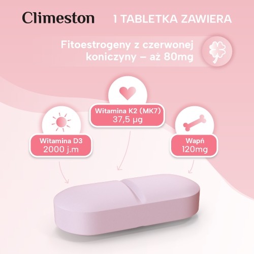 Zdjęcie produktu - 3 Climeston- wspomaga zdrowie kobiet w okresie menopauzy, 30 tabl.