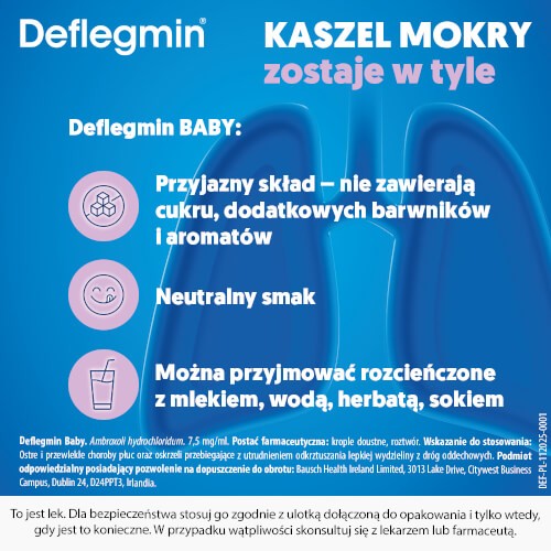 Zdjęcie produktu - 3 Deflegmin Baby krople doustne 7,5 mg/ml, 50ml