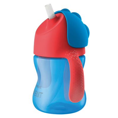 Miniaturka artykułu - #0 AVENT Kubek ze słomką 200ml 796/01, 9m+ blue- 200ml