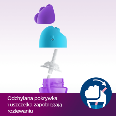 Zdjęcie produktu - 3 AVENT Kubek ze słomką 200ml 796/02 9m+ fiolet