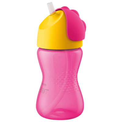 Miniaturka artykułu - #0 AVENT Kubek ze słomką 300ml 798/02 12m+ r&oacute;ż