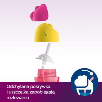 Zdjęcie produktu - 2 AVENT Kubek ze słomką 300ml 798/02 12m+ r&oacute;ż