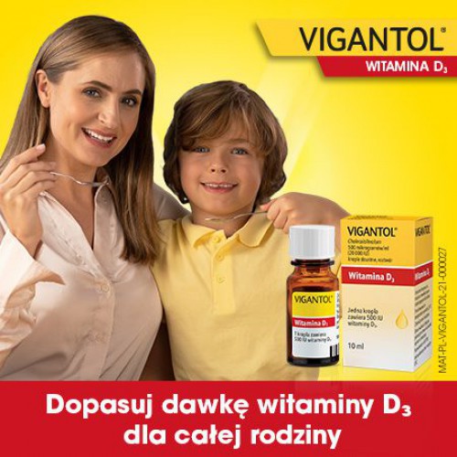 Miniaturka artykułu - #0 Vigantol krople 20 000 j.m./mg 10ml -  Lek uzupełniający niedobory witaminy D 