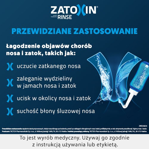 Zdjęcie produktu - 3 Zatoxin Rinse zestaw do płukania nosa i zatok, 12 saszetek + irygator 