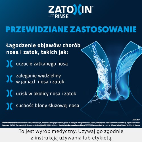 Zdjęcie produktu - 3 Zatoxin Rinse zestaw uzupełniający do płukania nosa i zatok, 30 saszetek