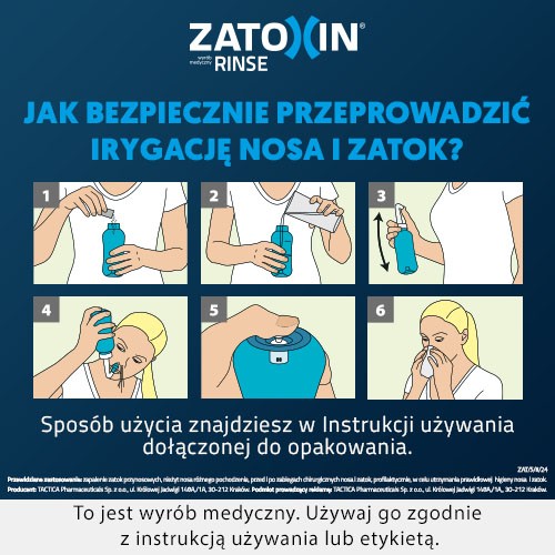 Zdjęcie produktu - 5 Zatoxin Rinse zestaw uzupełniający do płukania nosa i zatok, 30 saszetek