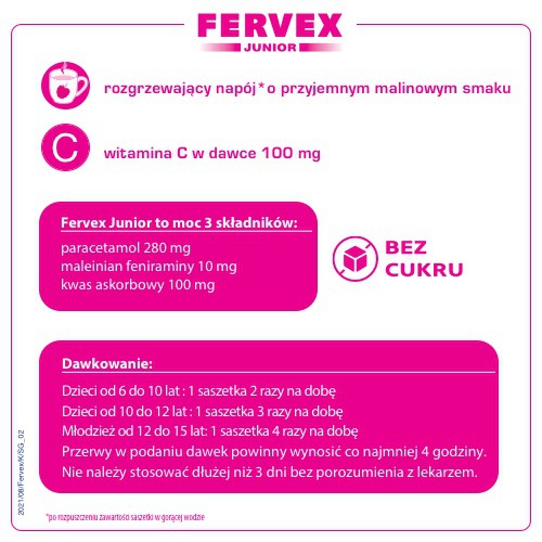 Zdjęcie produktu - 2 Fervex Junior x 8saszetek