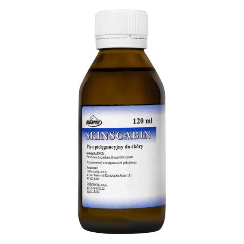 Miniaturka artykułu - #0 SkinScabin Płyn pielęgnacyjny do sk&oacute;ry, 120 ml (NovoScabin) - Wspomaga walkę ze świerzbem