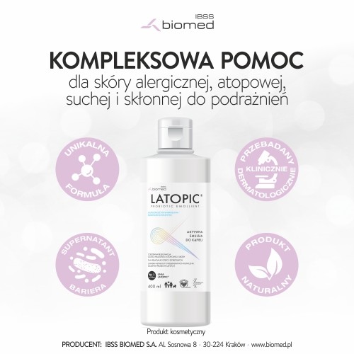 Miniaturka artykułu - #1 Latopic Emulsja do kąpieli, 400ml