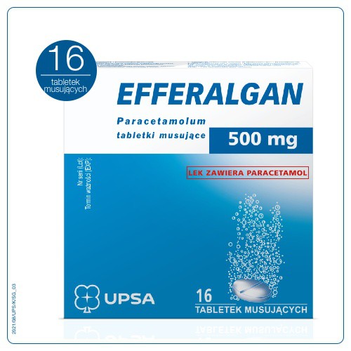 Miniaturka artykułu - #0 Efferalgan 500 mg DELFARMA- 16 tabl. mus.