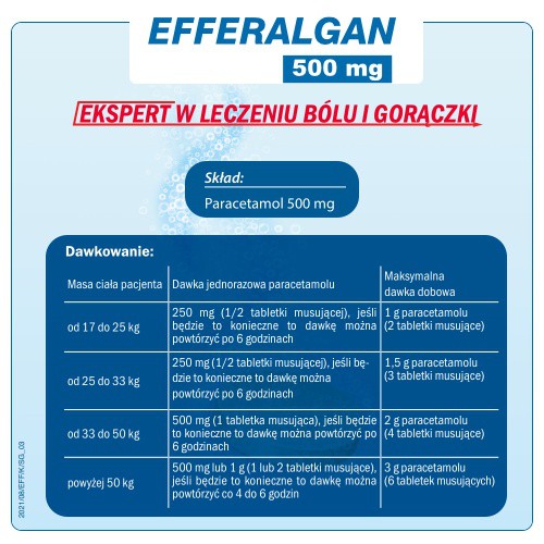 Zdjęcie produktu - 2 Efferalgan 500 mg DELFARMA- 16 tabl. mus.