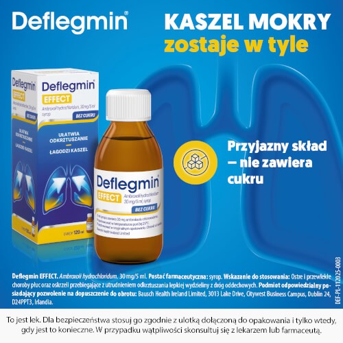 Zdjęcie produktu - 3 Deflegmin Effect syrop 30mg/5ml, 120ml