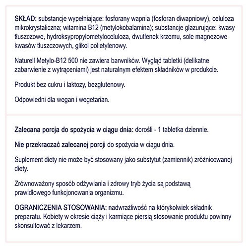 Zdjęcie produktu - 4 Naturell Metylo B-12, 60 tabl.