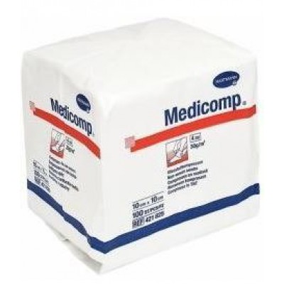 Miniaturka artykułu - #0 MEDICOMP 10cm x 10cm kompresy niejałowe 100sztuk