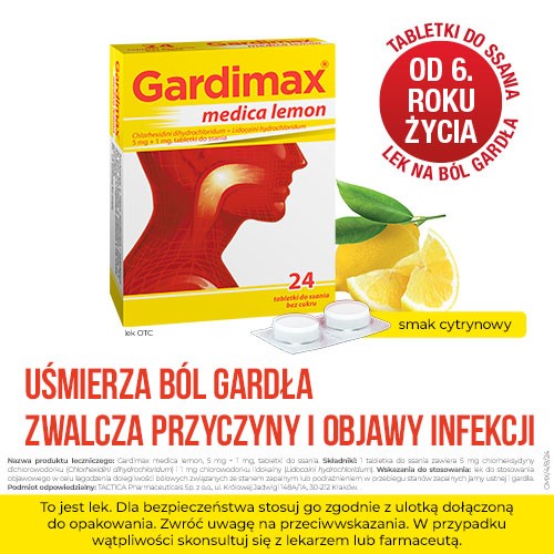 Miniaturka artykułu - #0 Gardimax medica lemon, 24 tabletki do ssania