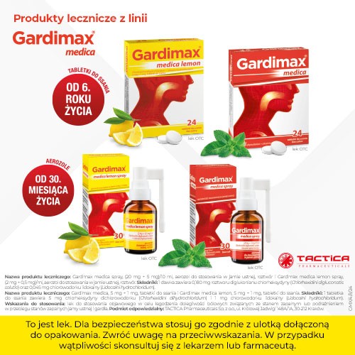 Zdjęcie produktu - 4 Gardimax medica lemon, 24 tabletki do ssania