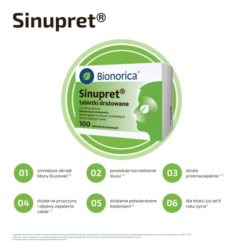 Zdjęcie produktu - 3 Sinupret x 100 drażetek