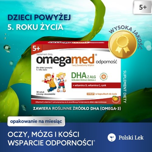 Miniaturka artykułu - #0 Omegamed Odporność 5+ Syrop w kapsułkach do żucia, 30 szt.