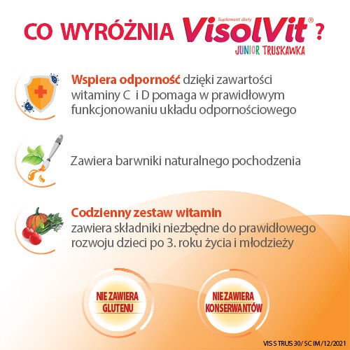 Miniaturka artykułu - #1 Visolvit Junior Truskawka- 30sasz.