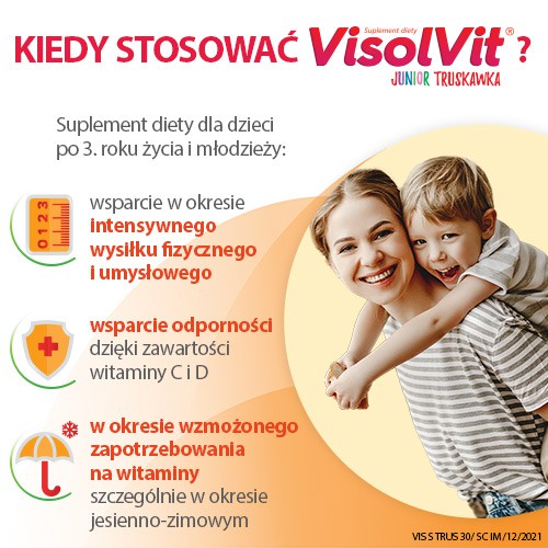 Zdjęcie produktu - 2 Visolvit Junior Truskawka- 30sasz.