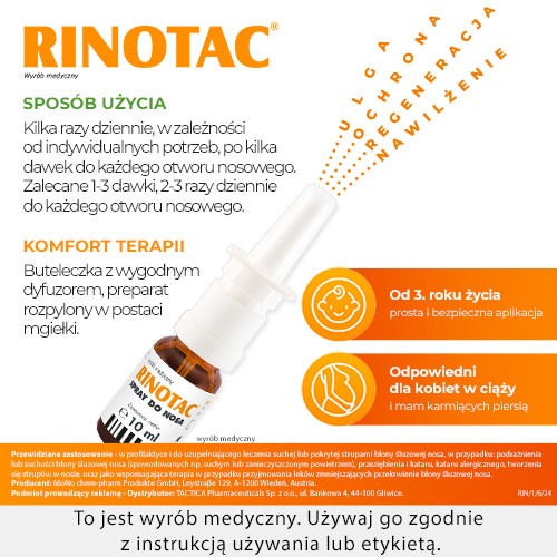 Zdjęcie produktu - 4 RINOTAC spray do nosa- 10ml