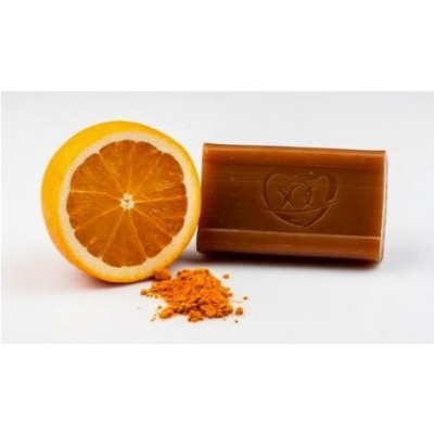Miniaturka artykułu - #0 KROPLA ZDROWIA Naturalne mydło z pomarańczą i kurkumą - 130g
