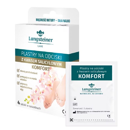 Miniaturka artykułu - #0 Plastry na odciski komfort z kwasem salicylowym- 4 szt.