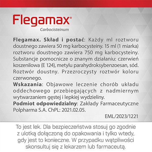 Zdjęcie produktu - 7 Flegamax roztw&oacute;r doustny 0,05g/ml 1but.a 120ml